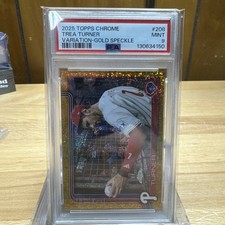 2025 Topps Chrome #208 Trea Turner Gold Speckle Refractors 1/50!!