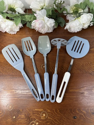 #ad #ad Ekco Bonny King Craft Blue Lot Of 5 Kitchen Utensils Spatula Masher Spoon $29.99