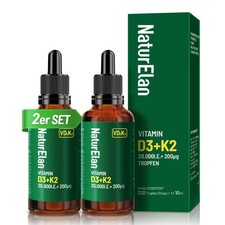 Vitamin D3 K2 hochdosiert Tropfen 3PACK 20000I E pro Dosis mit Vitamin K2 …