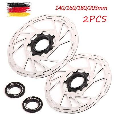 2PC Center-Lock Fahrrad-Bremsscheiben 140/160/180/203mm für Shimano/SRAM/RT10/30