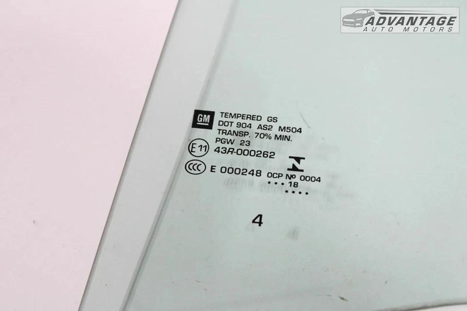 2017-2024 雪佛兰 MALIBU 后侧左门板窗玻璃原始设备制造商 — 第 3/4 张图片