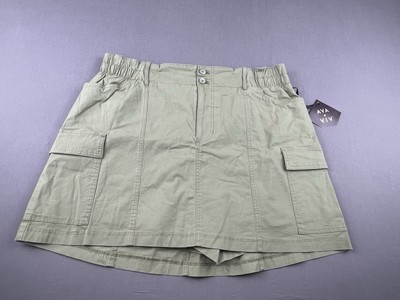 Ava Viv Women Cargo Mini A-Line Skort Skirt Sage Green Plus Size 1X