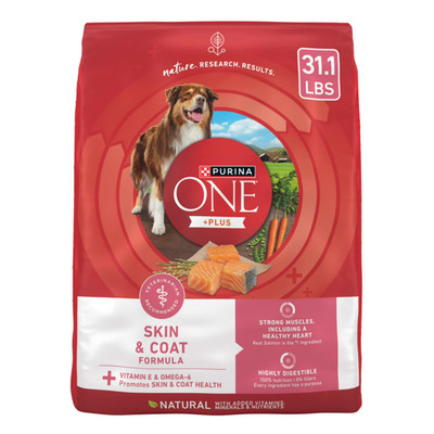 Purina ONE +Plus Skin & Coat Dry Dog Food Sensitive Stomach 31.1 lb