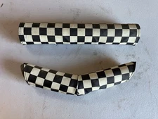 Checkerboard BMX Frame & V-bar Pad Set - black/white California Lite Flite Style