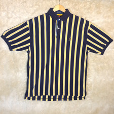 Vintage 90s Tommy Hilfiger Polo Shirt Colorblock Men's Large Vertical Stripes
