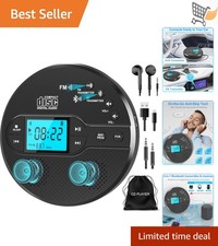 Portable CD Player with Bluetooth FM Transmitter USB AUX Rechargeable Anti-Skip