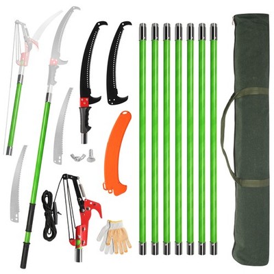 Pruner Set, Sharp Steel Blade and Scissors Pole Saw for Trimming Palm, Pear Tree
