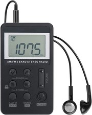 Personal AM/FM Pocket Radio Portable , Mini Digital Tuning Radio, with Rechar...