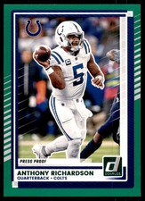 2025 Donruss #93 Anthony Richardson Press Proofs Green