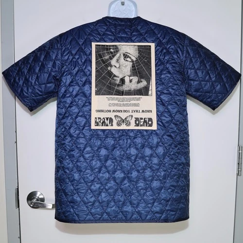 BRAIN DEAD - Blue Quilted Short Sleeve Snap Button Jacket - Men's Medium, NEW 🔥 image 4