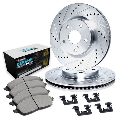 For Cadillac STS 05-11 Drilled & Slotted Rear Brake Kit w Euro Ceramic Pads