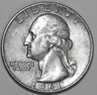 1961-D Washington Quarter - 90% Silver - Extra Fine - #1140EA