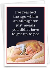 NobleWorks Funny Happy (Ha-Pee) Birthday Card Feminine For Women (All-Nighter)