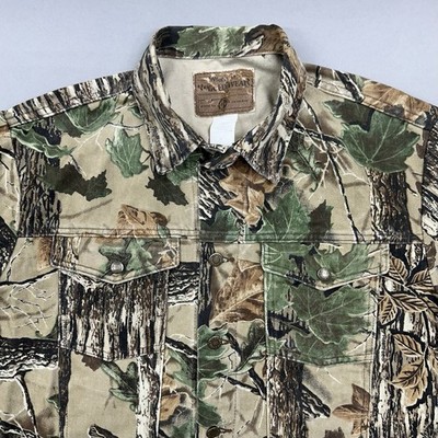 Wrangler Men's XL Vintage Denim RealTree Camo Hunting Trucker Jean