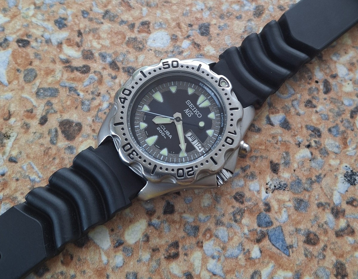 Seiko AGS Scuba 200m Quartz 5M23 6B40 February 1994 Kanji | eBay
