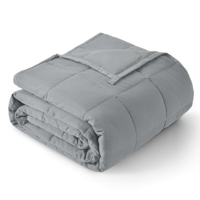  Weighted Blanket for Adults 12lbs, Soft Cooling Breathable 48''x72''-12lbs Grey