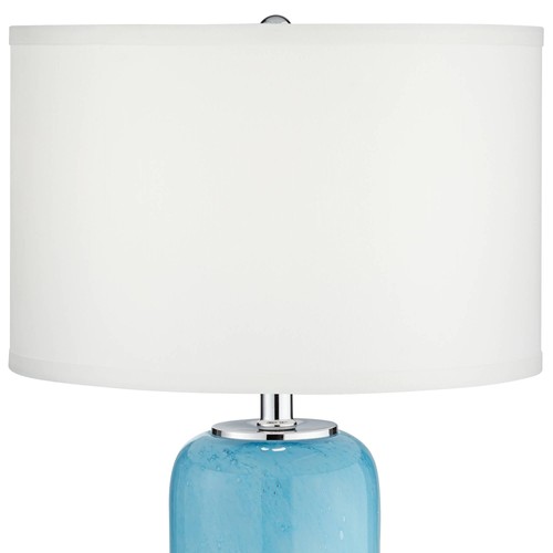 Nimbus Modern Accent Table Lamp 22" High Blue Art Glass LED Nightlight Bedroom - Picture 7 of 8