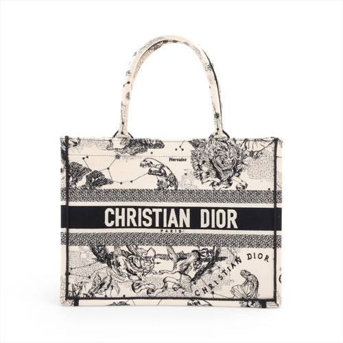 Christian Dior Zodiac Book Tote Medium canvas Tote bag White x black