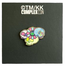 RARE TAKASHI MURAKAMI x COMPLEXCON Skulls Flower Murakami Pin BRAND NEW