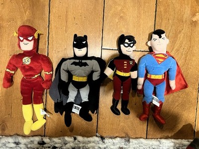 Batman, Superman,  Robin, Flash Vintage 1998 Warner Brothers Plush