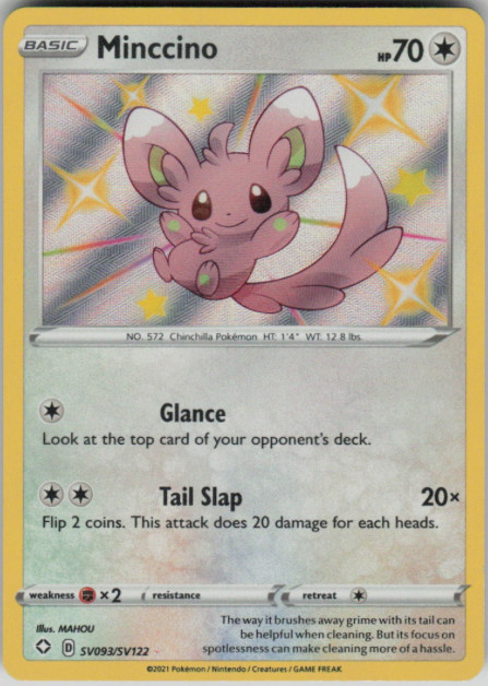 Pokemon - MINCCINO - SV093/SV122 - Shining Fates: - Shiny Vault Holo - NM/M