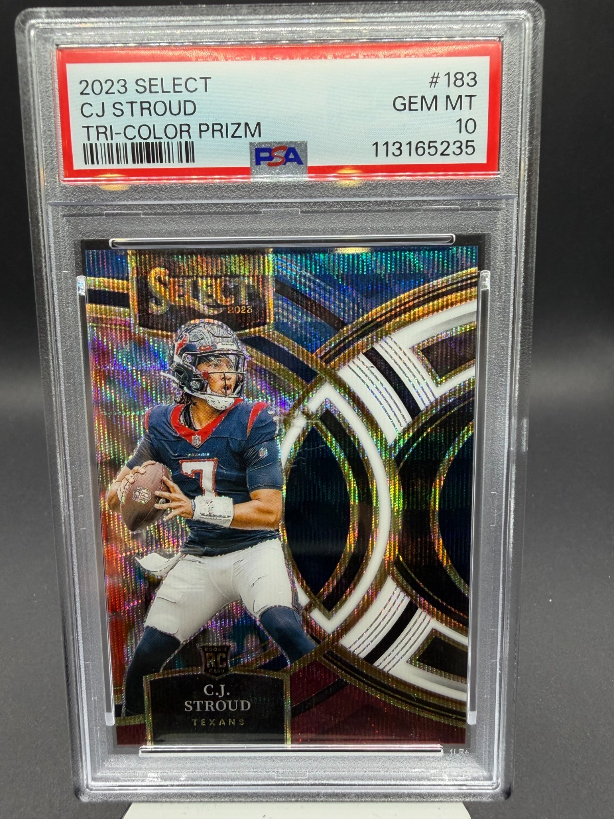 2023 Select CJ STROUD Tri-Color Premier #183 (RC) /225 PSA 10 Gem Mint Texans 🔥