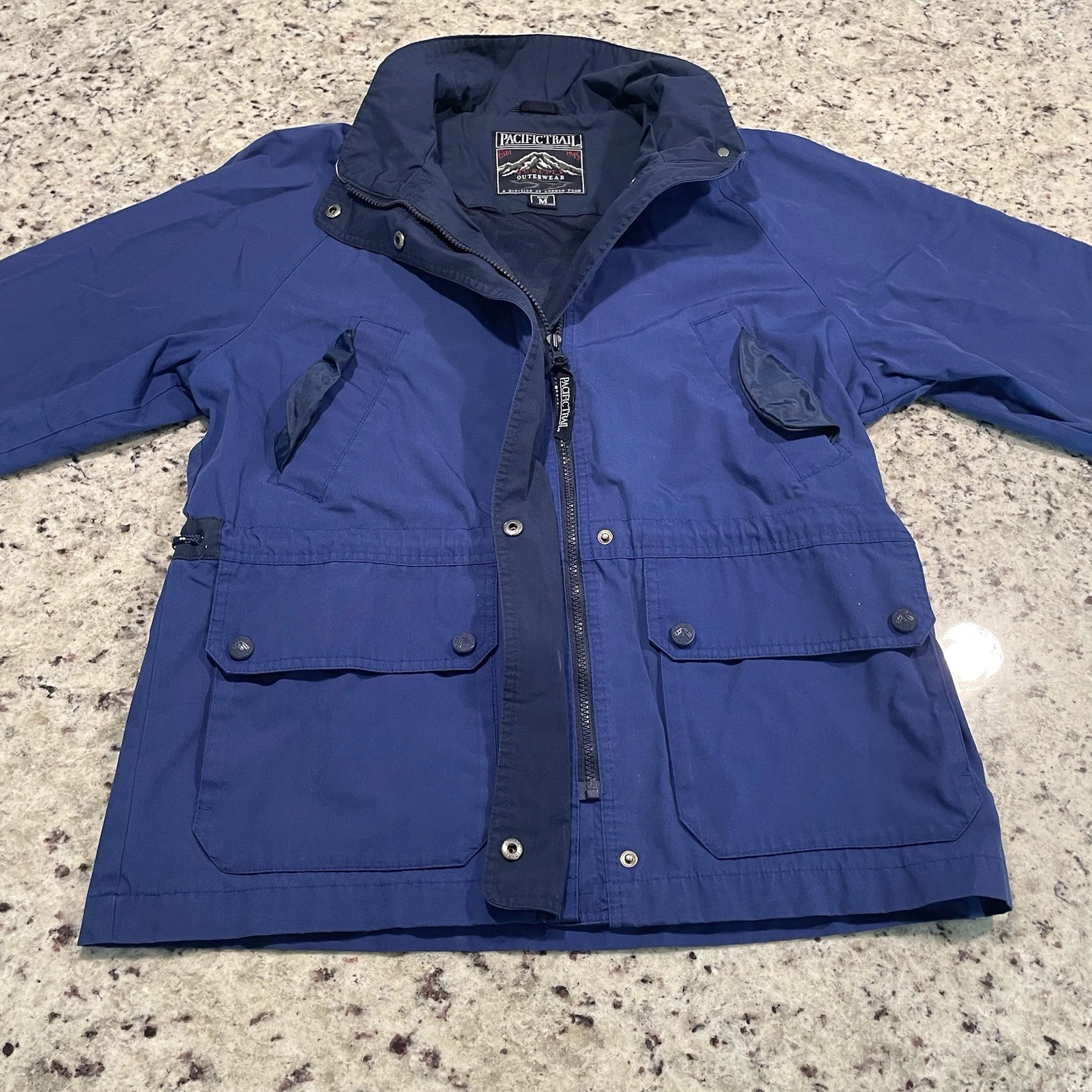 Pacific Trail Vintage Outdoor Jacket Blue Medium Petite Division Of London Fog
