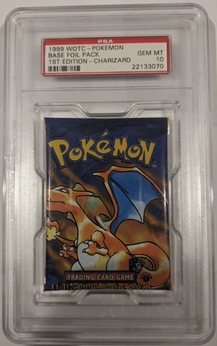 1999 Pokémon 1st Edition Base Set Booster Pack With Charizard Art PSA 10 Holo
