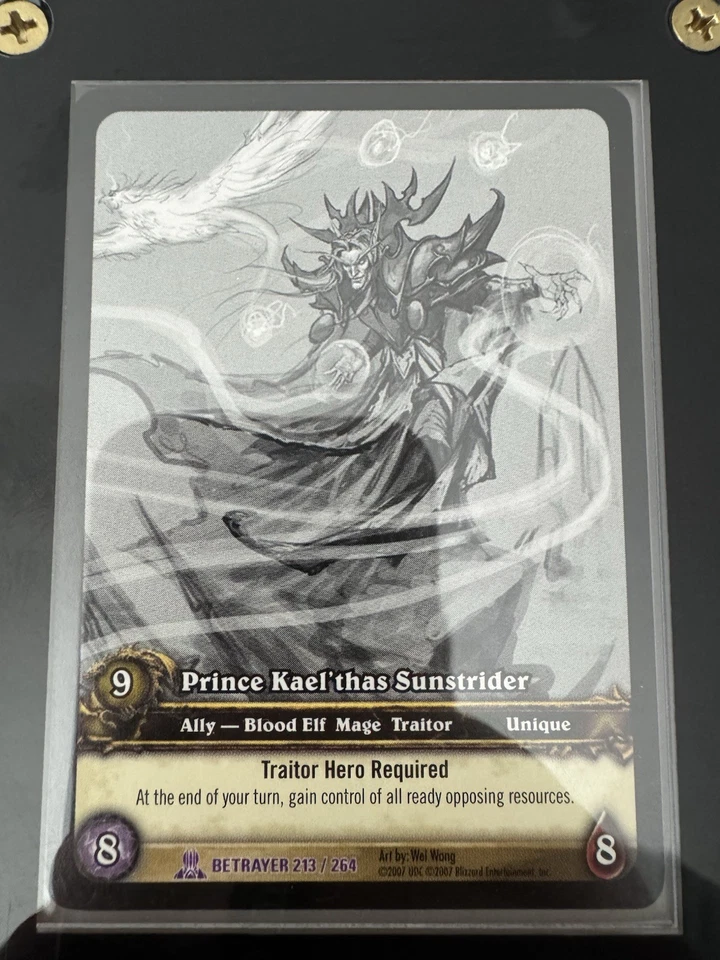 Juego de cartas coleccionables World of Warcraft Prince Kael'thas Sunstrider edición para empleados cubierta superior Foto 3 de 4
