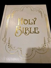1970 King James Catholic Bible Red Letter Edition White Hardcover Gold Embossing