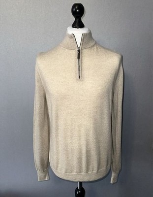 Men Canali Sweater Grey Wool 44