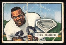 1951 Bowman #8 GEORGE TALIAFERRO New York Yanks Low Grade (Creases)