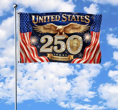 United States 250th Anniversary Luxury Flag, 250 Years of Freedom Flag,1776-2026