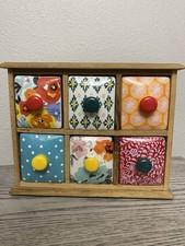 Pioneer Woman 6 Drawer Spice Tea Box Ceramic ...