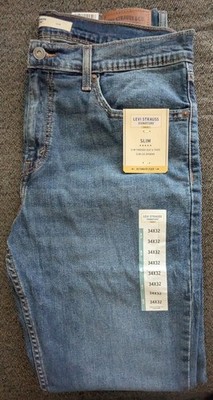NEW Signature by Levi Strauss Men's 34 x 32 Slim Straight Leg Medium Wash Blue