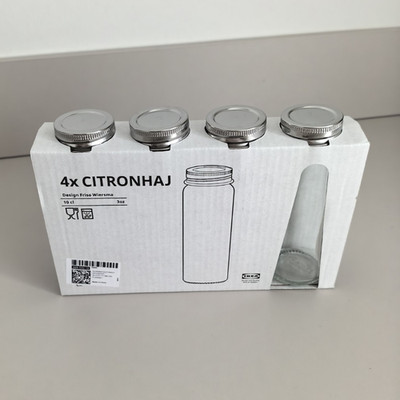 Neu  Ikea Citronhaj Gewürzgläser 4 Stück Drehverschluss 12x4cm 10cl Glas Metall