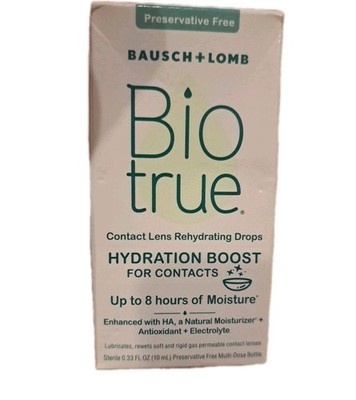 Bausch+Lomb Bio True Hydration Boost For Contacts 0.33 oz. - New - Exp 10/26