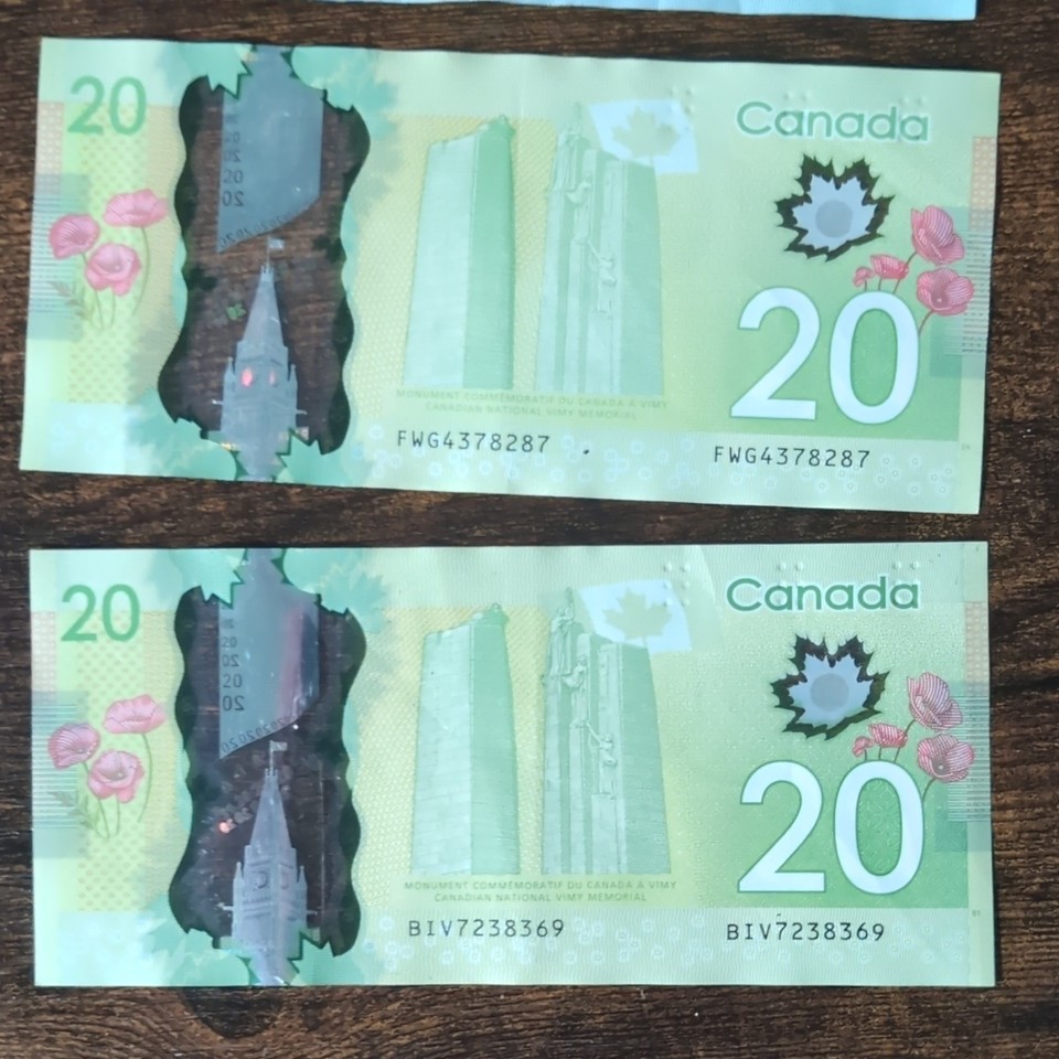 Canada Bank of Canada Polymer Banknotes Lot: 3 Notes - $5 x1, $20 x2 | eBay