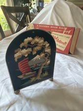 Vintage Metal Artcraft Modern Book Rack completed handpainted from kit