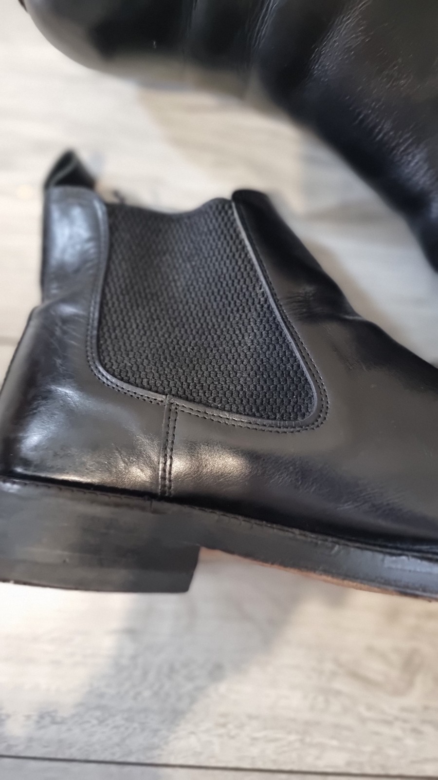 Mens Black Leather Chelsea Boots UK 8 EU 42 Smart Casual Pull On image 8