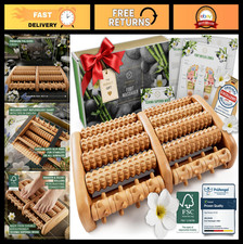 Foot Massager Roller for Plantar Fasciitis Relief - Wooden Under Desk Acupressur