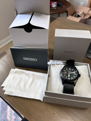 #ad Seiko 5 Sports Automatic GMT Black Dial Leather Strap Watch SSK025 New $287.47