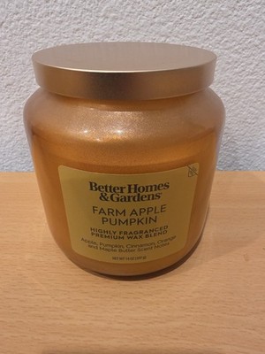 Better Homes & Gardens 14 oz Farm Apple Pumpkin Scented 2 Wick Candle
