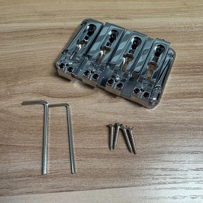 4 String Top Mount Split Saddle Bass Bridge Chrome For Jazz Bass Guitar US Ship