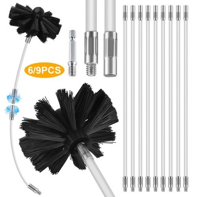Dryer Vent Cleaner Kit Lint Remover w/ Flexible Nylon Rods Drill Attachment 15FT