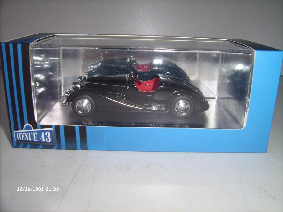 TALBOT LAGO T150C ROADSTER POURTOUT 1937 1:43 AVENUE-43 60076 in OVP - Bild 2 von 4