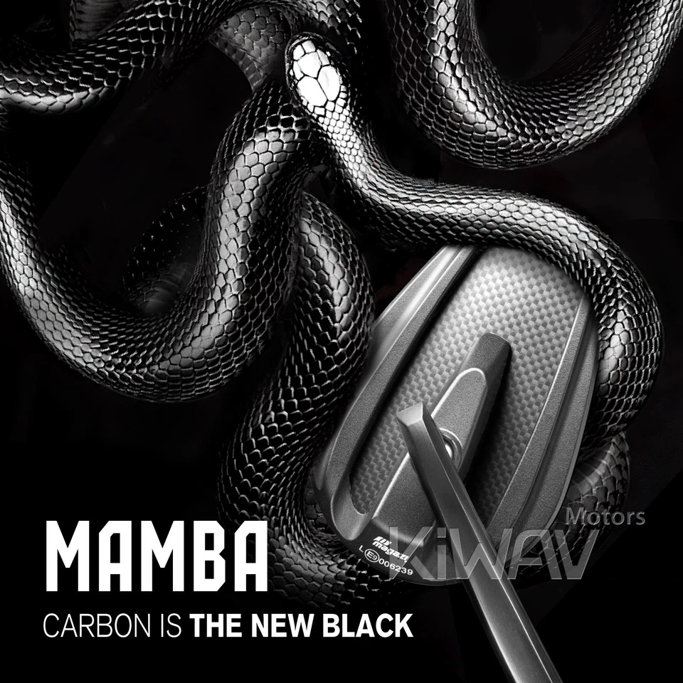 Barra de carbono espejos retrovisores cónicos mate negro para Triumph 18-up Speed Triple RS Foto 3 de 4