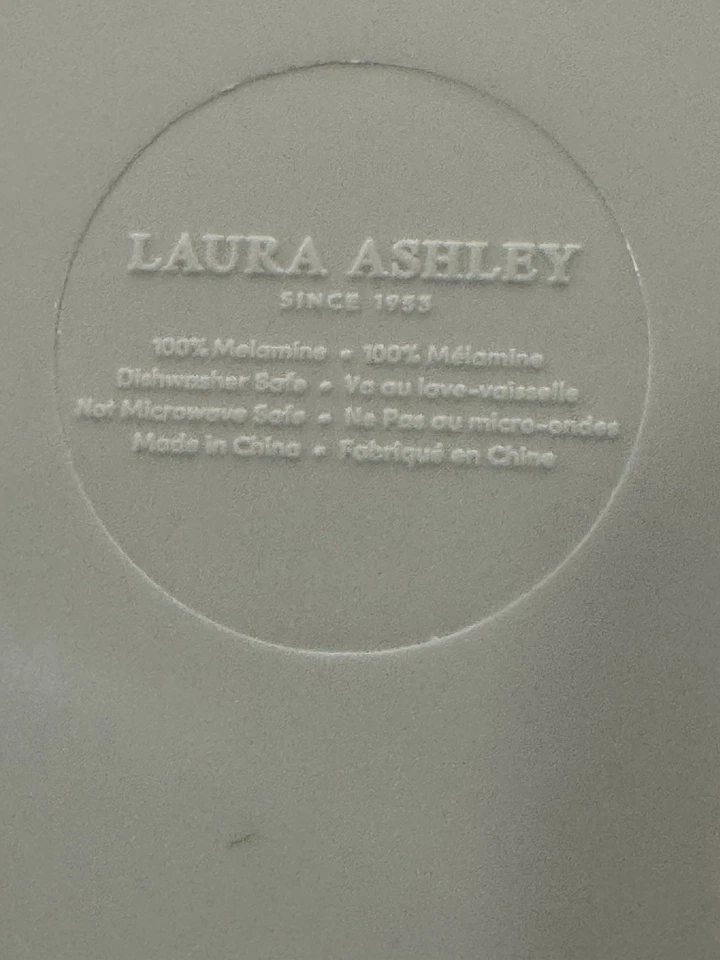 Platos de cena LAURA ASHLEY rosas rosadas y amarillas melamina 11" ensalada 7,5” 8 piezas Foto 3 de 4