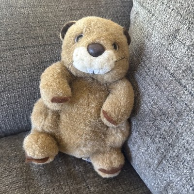 Applause Beaver Stuffed Plush Doll Toy Furry Brown Realistic Vtg