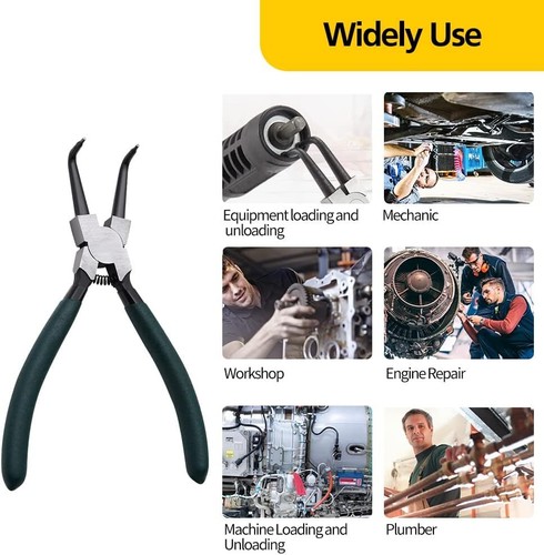 4-piece Snap Ring Pliers Set 7-inch Internal/External Circlip Plier Heavy Duty - Picture 9 of 22
